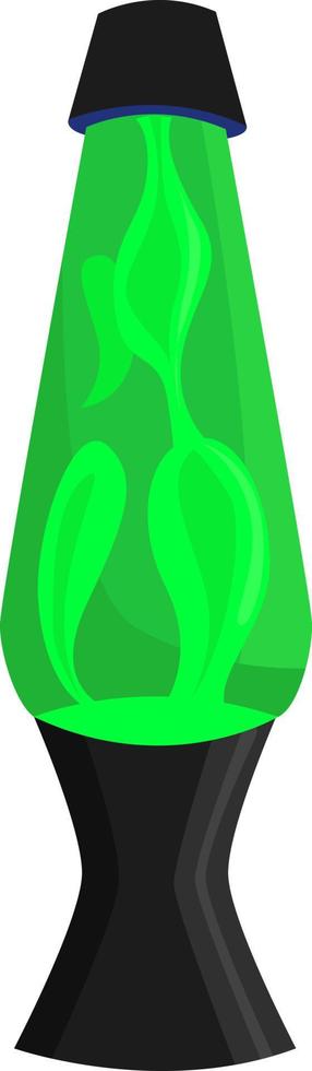 Lámpara de lava verde, ilustración, vector sobre fondo blanco.