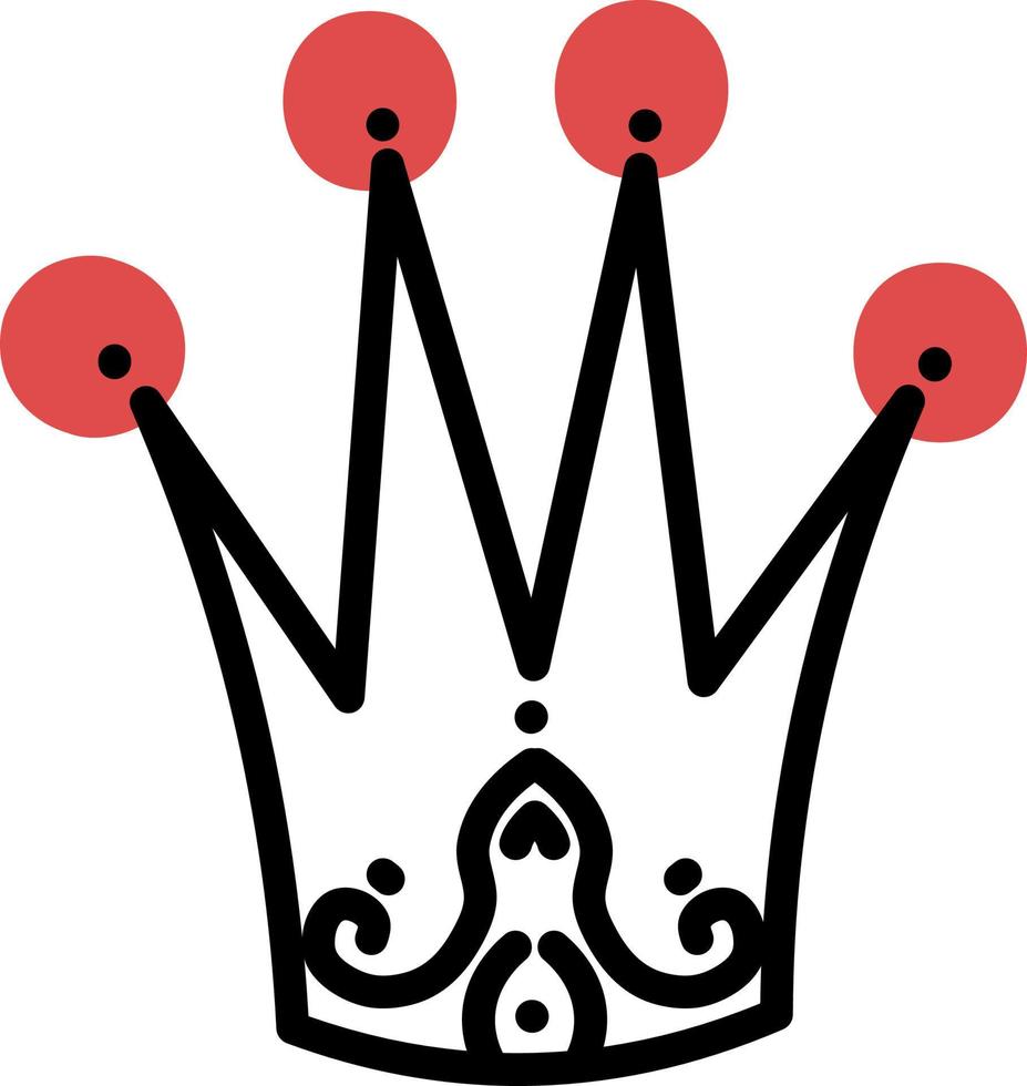 corona alta y cara, ilustración, vector, sobre un fondo blanco. vector