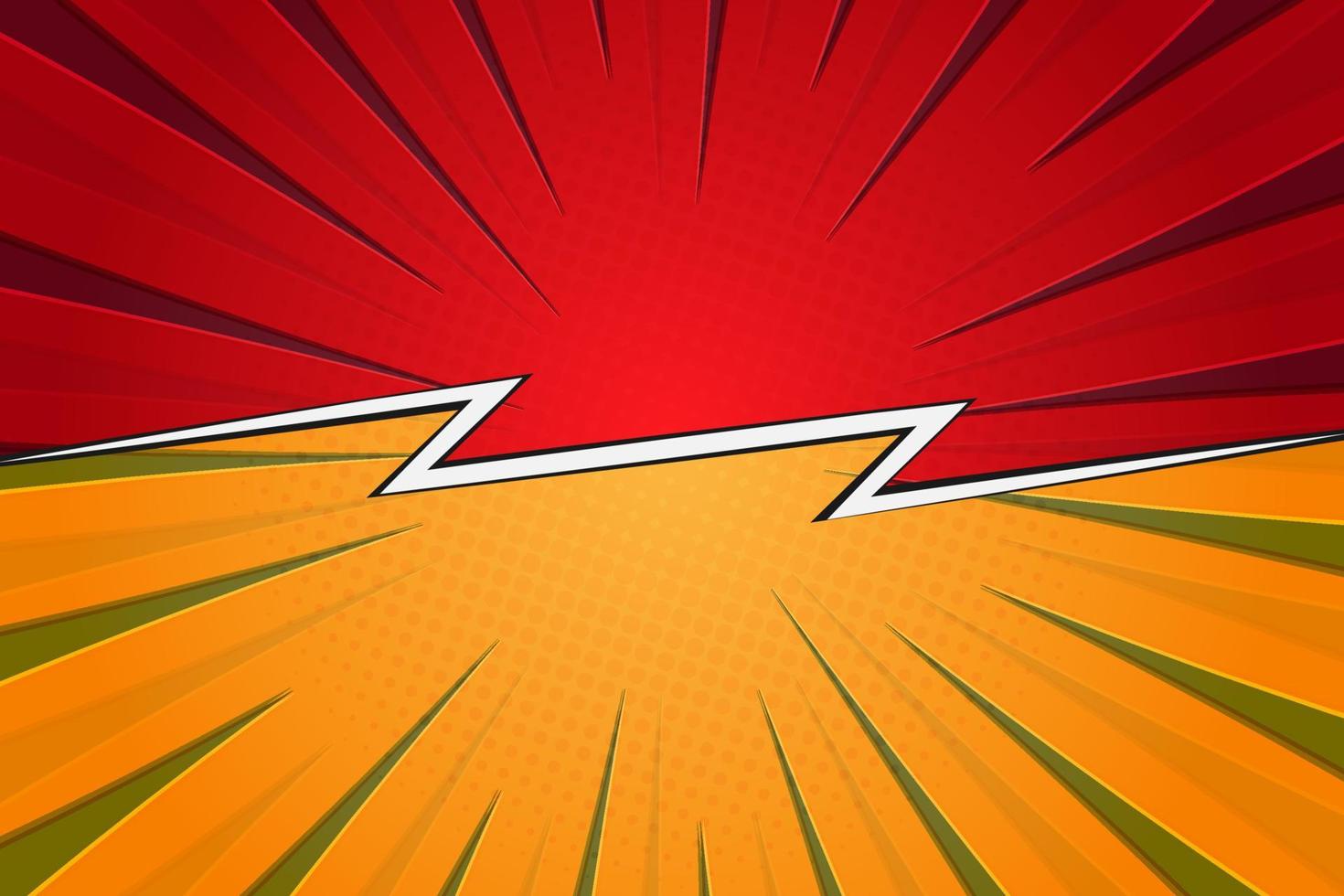 Red and orange comic versus fight background sunburst style vector