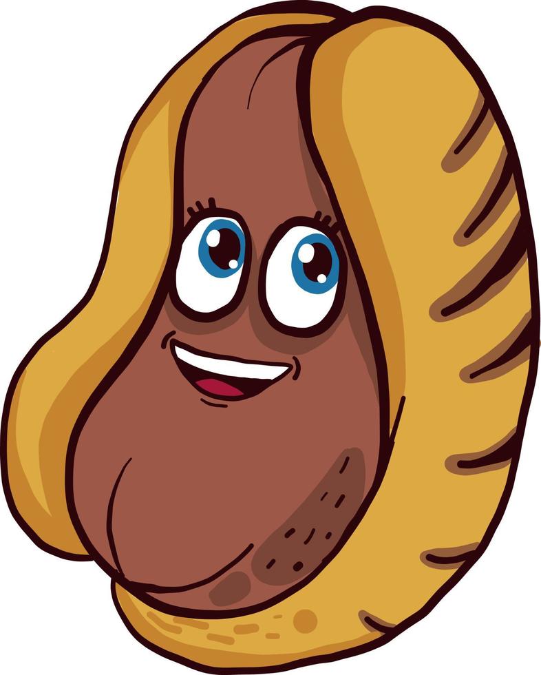 Fat hot dog, illustration, vector on white background