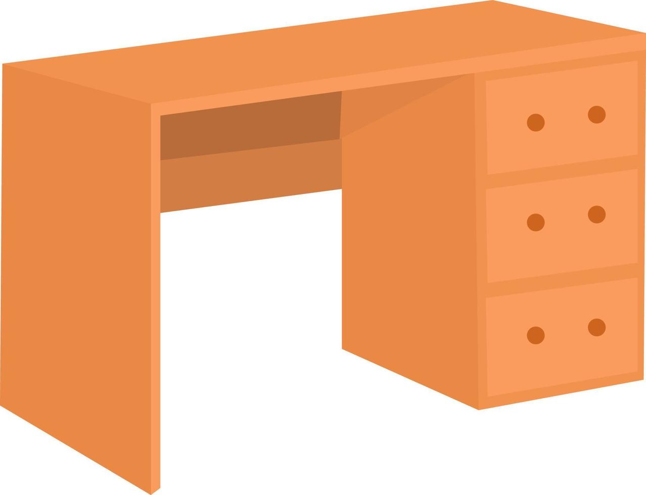 Wooden desk, illustration, vector on white background.