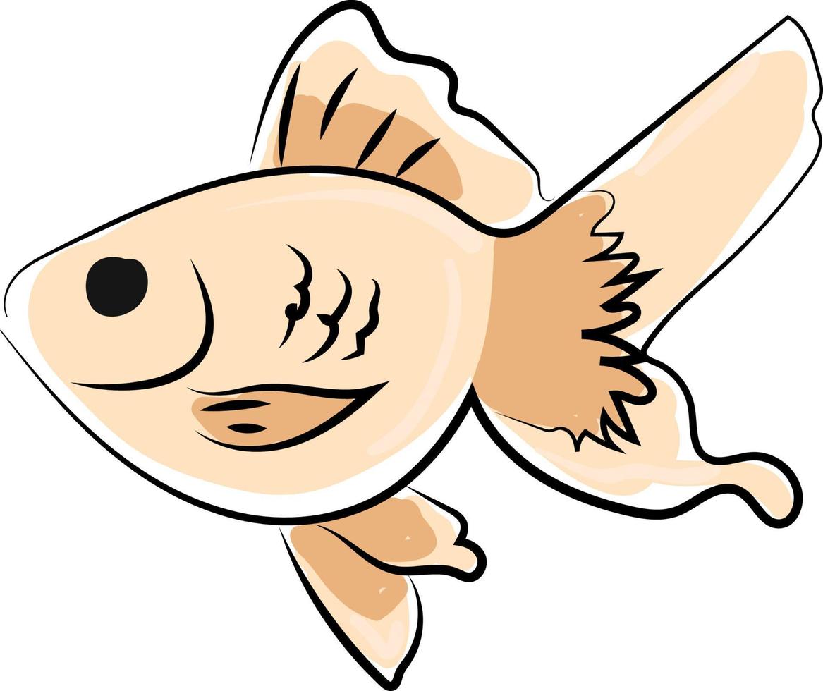 Fish drawing, illustration, vector on white background.