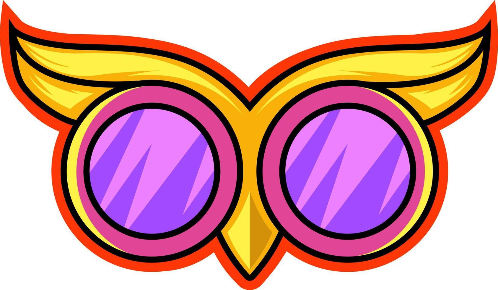 vector de ilustración de gafas de búho sobre fondo blanco