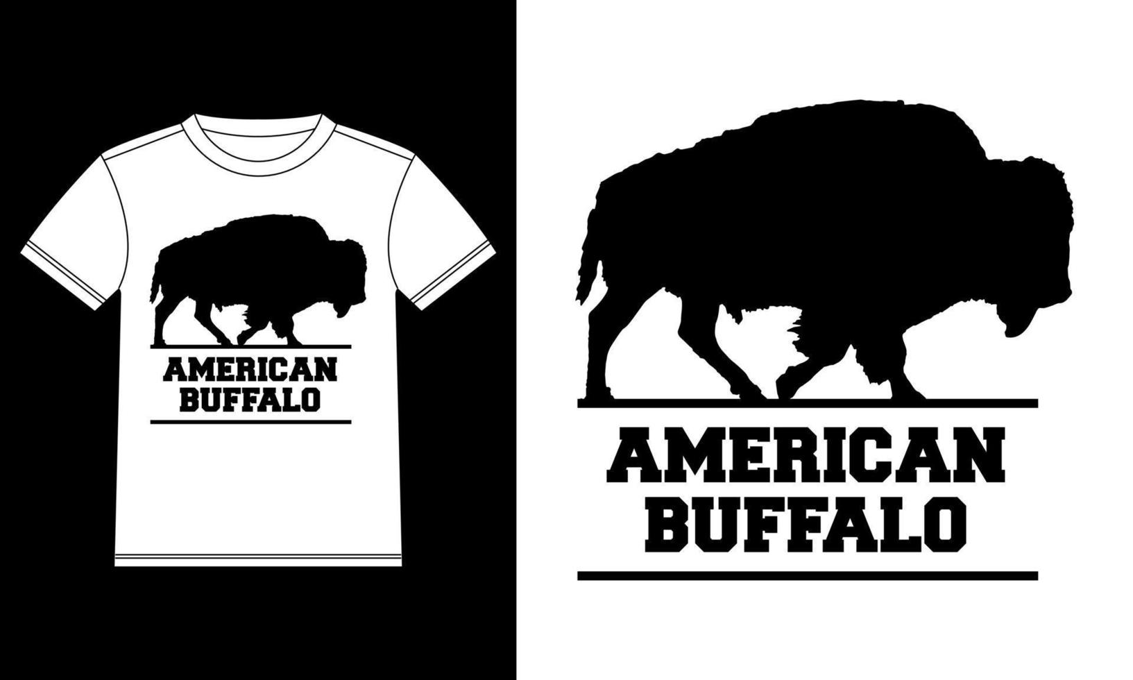 diseño de camiseta de ganado de búfalo americano vector