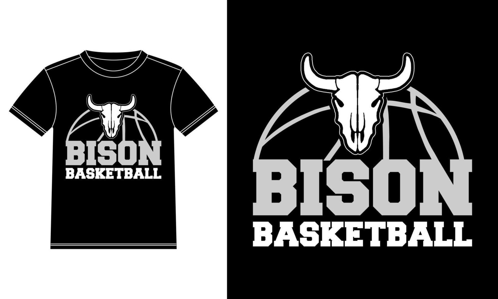 Bison Basketball T-shirt Design vector