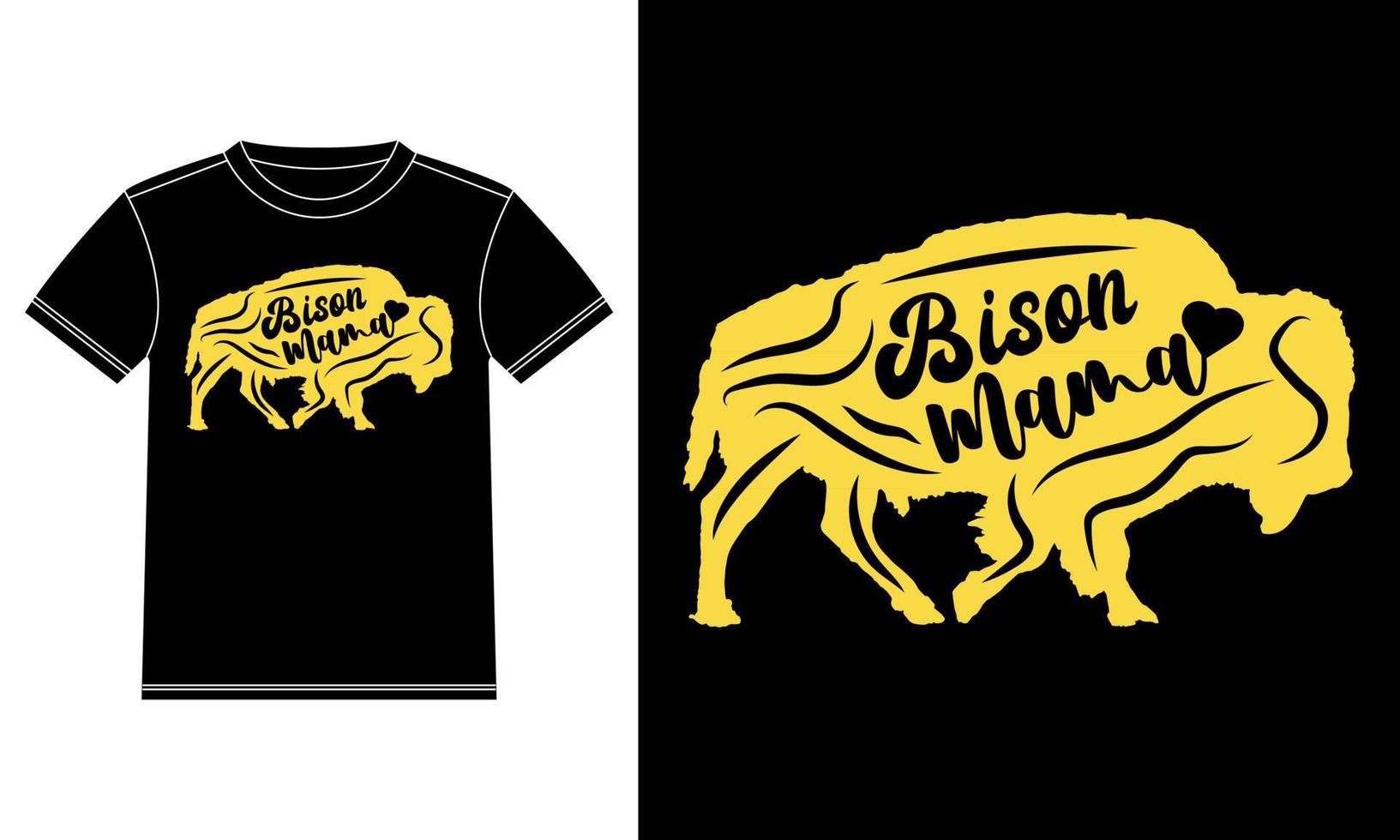 Bison Mama Vector Art T-shirt Design