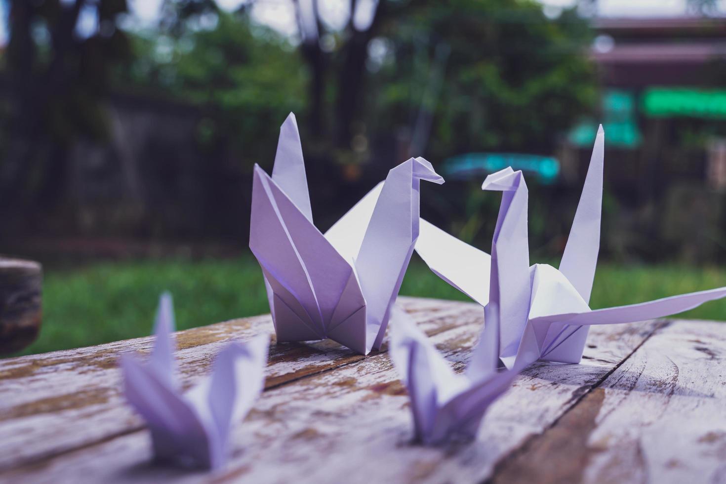 se cree que el pájaro de origami es un pájaro sagrado y un símbolo de longevidad, esperanza, buena suerte y paz foto