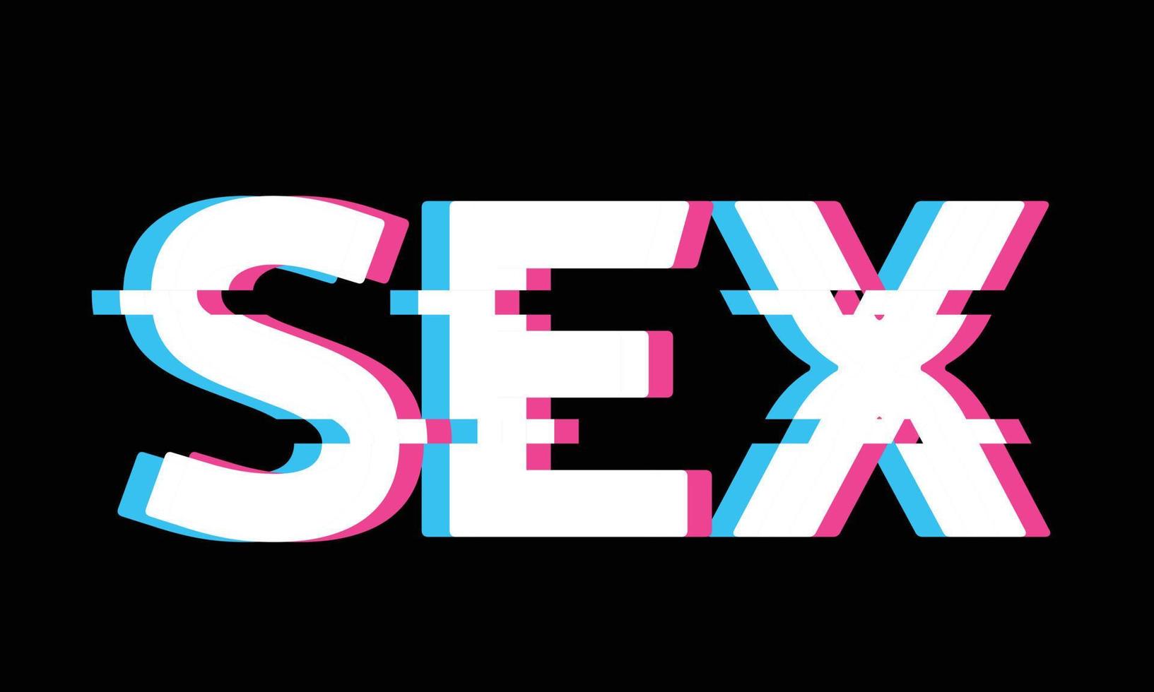 Word sex with 3d effect. Vector illusttation.