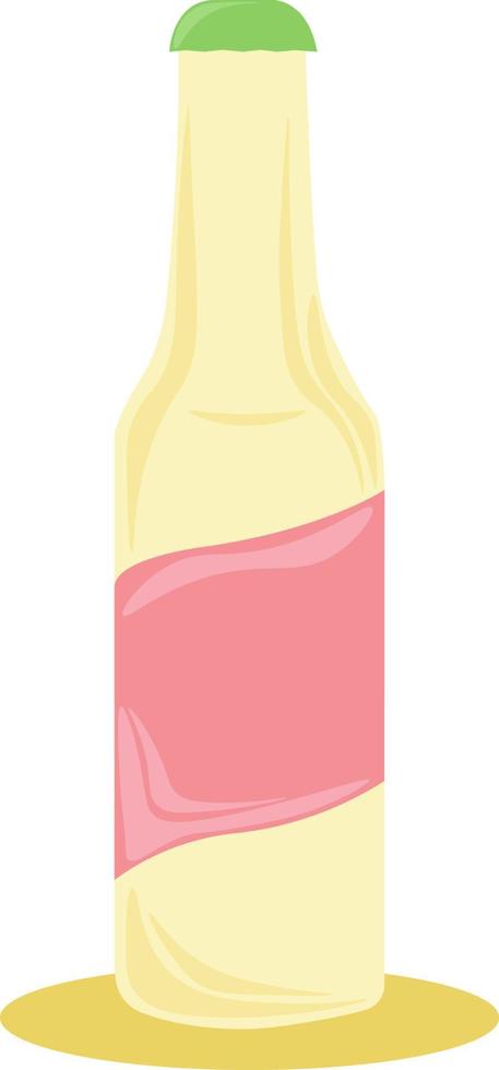 Cider bottle, illustration, vector on white background.