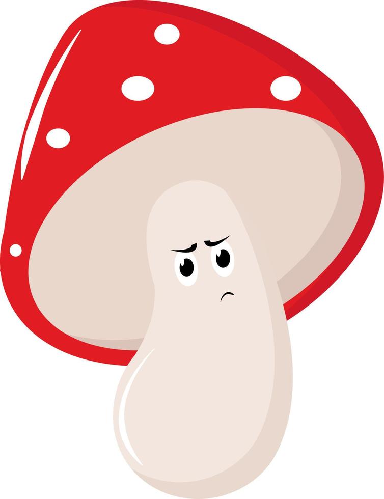 Little mushroom, illustration, vector on white background.