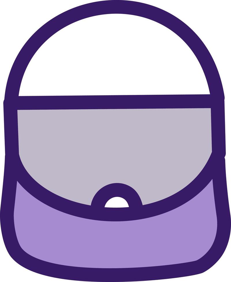Purple fashion bag, illustration, vector on a white background.