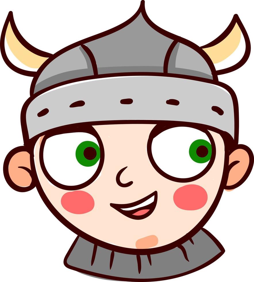 Happy viking, illustration, vector on white background