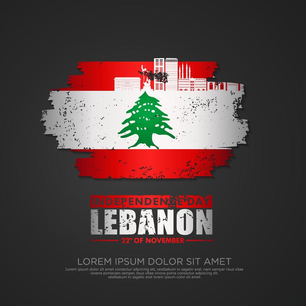 Lebanon Independence day greeting card Template vector