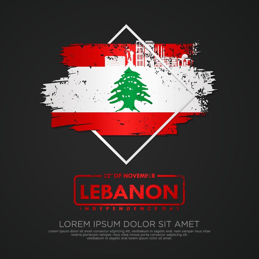 Lebanon Independence day greeting card Template vector