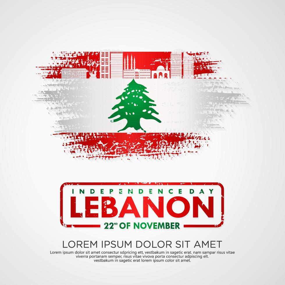 Lebanon Independence day greeting card Template vector