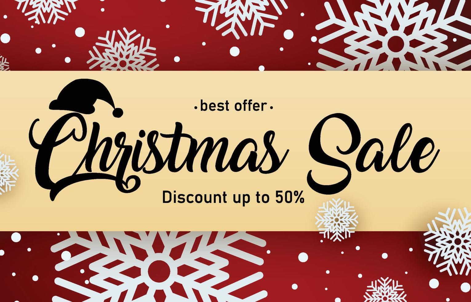 Christmas Sale Banner. Decorate with white snowflakes. Labels for special offers and discounts during the New Year and Christmas. vector illustration