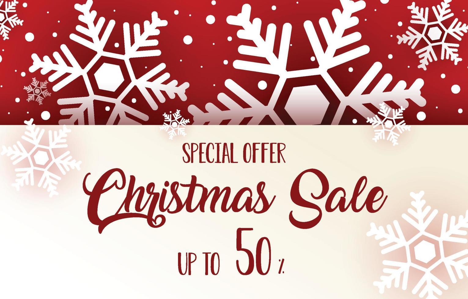 Christmas Sale Banner. Decorate with white snowflakes. Labels for special offers and discounts during the New Year and Christmas. vector illustration