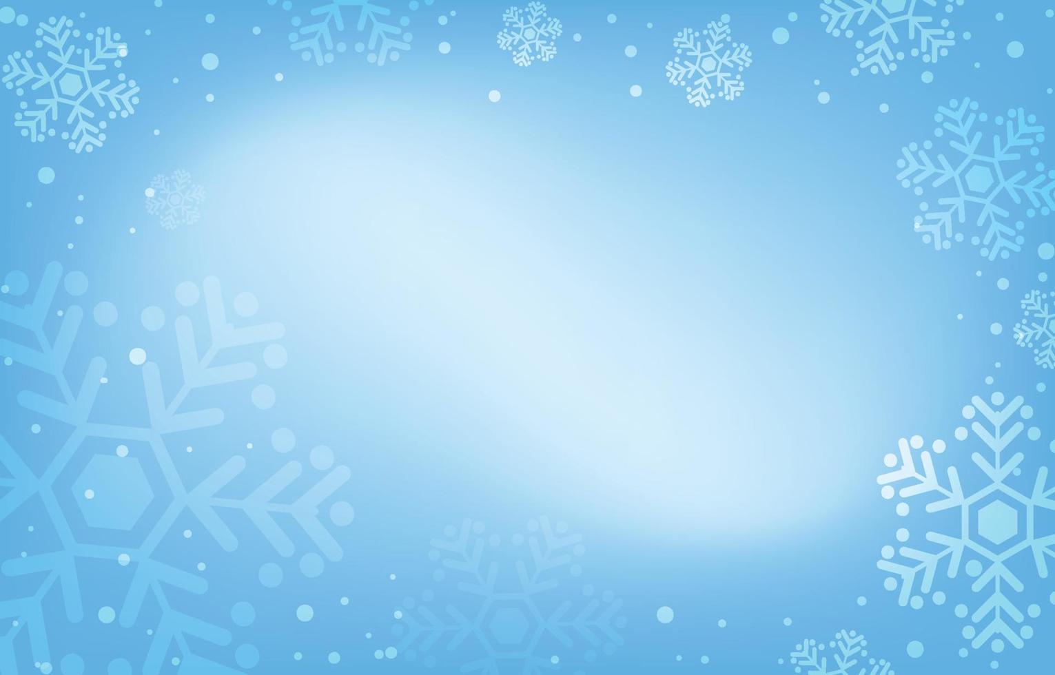 vector de fondo de caída de nieve. escena azul y decorada con copos de nieve cayendo. hay un espacio de copia para el diseño. concepto de invierno, navidad y año nuevo.