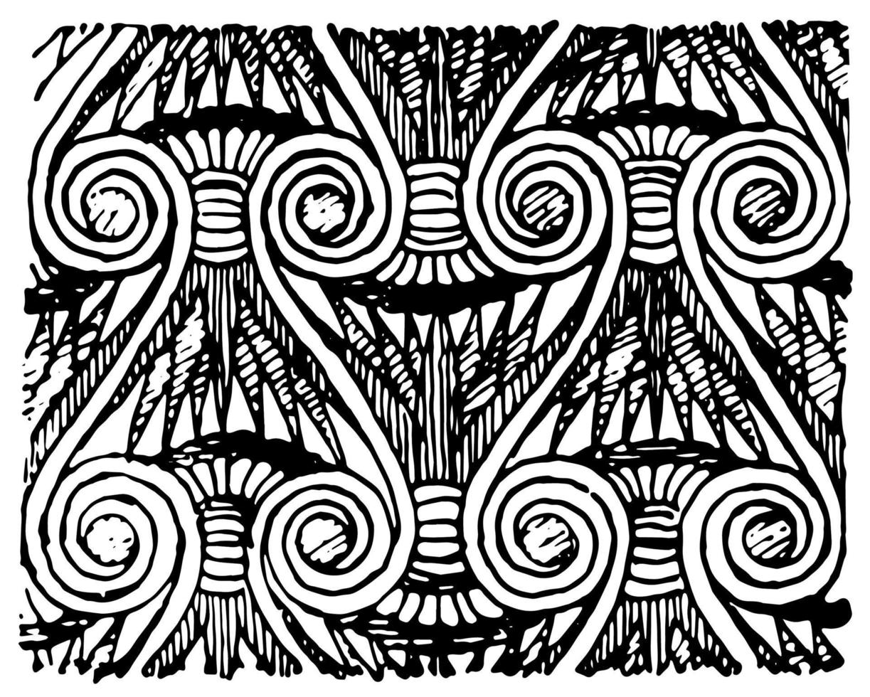 Tomb Ceiling are Painted all-over design, vintage engraving. vector