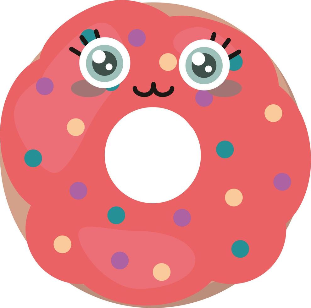 lindo donut , ilustración, vector sobre fondo blanco