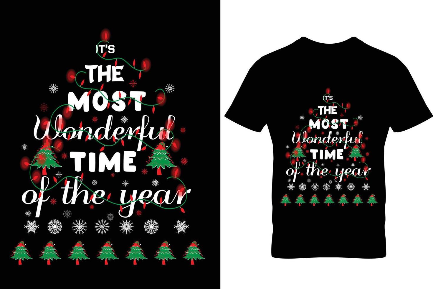 Christmas t shirt design it's the most wonderful time of the year vector