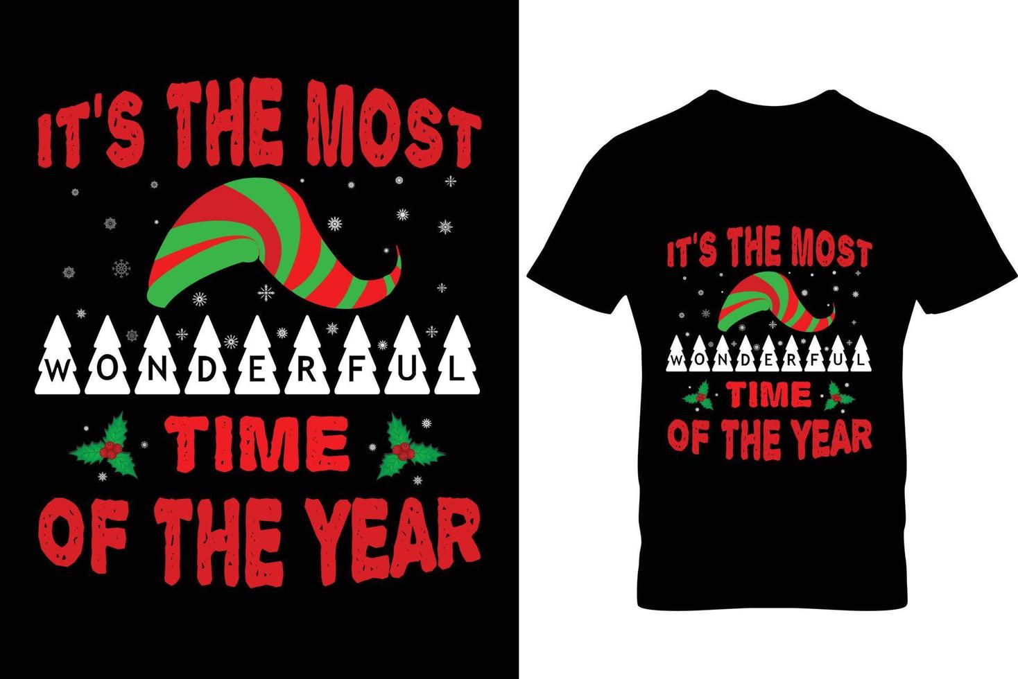 Christmas t shirt design it's the most wonderful time of the year vector