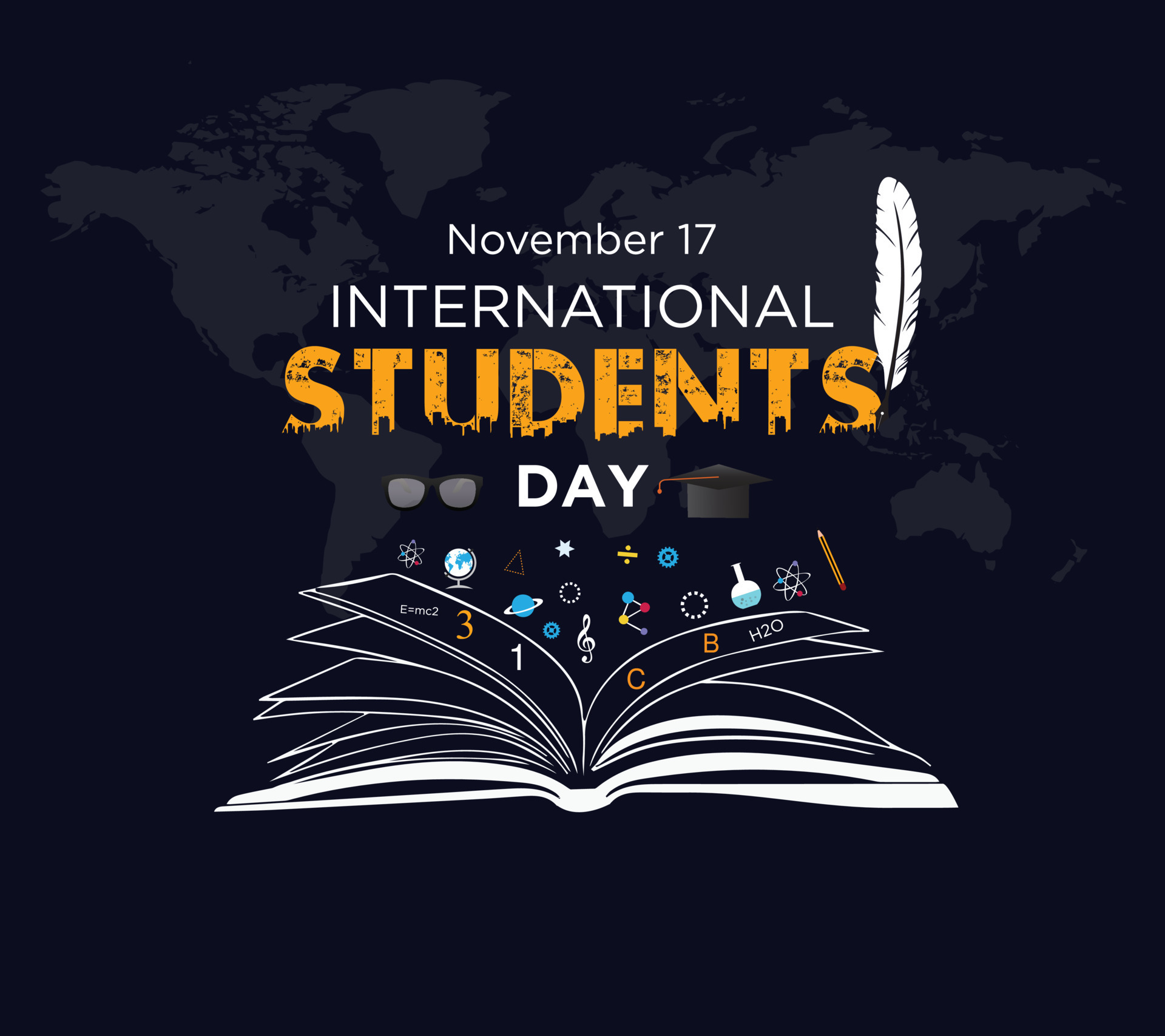 día internacional de los estudiantes. 17 de noviembre. concepto del día