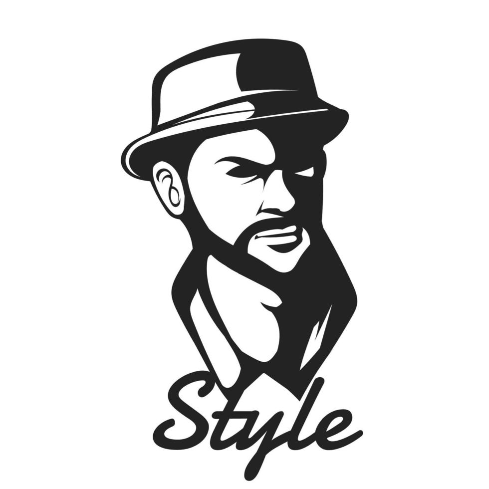 vector logo silhouette of a man's face