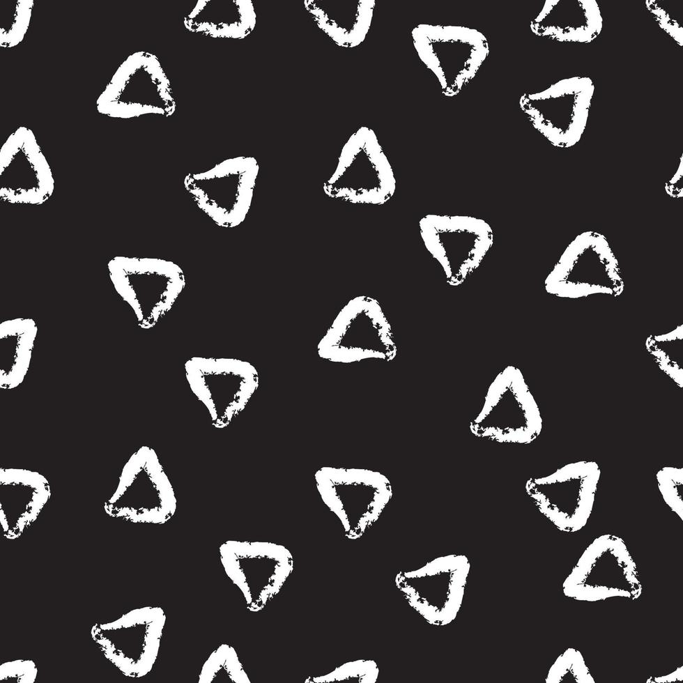 Pattern with Hand Drawn Irregular Triangles on a Black Background vector