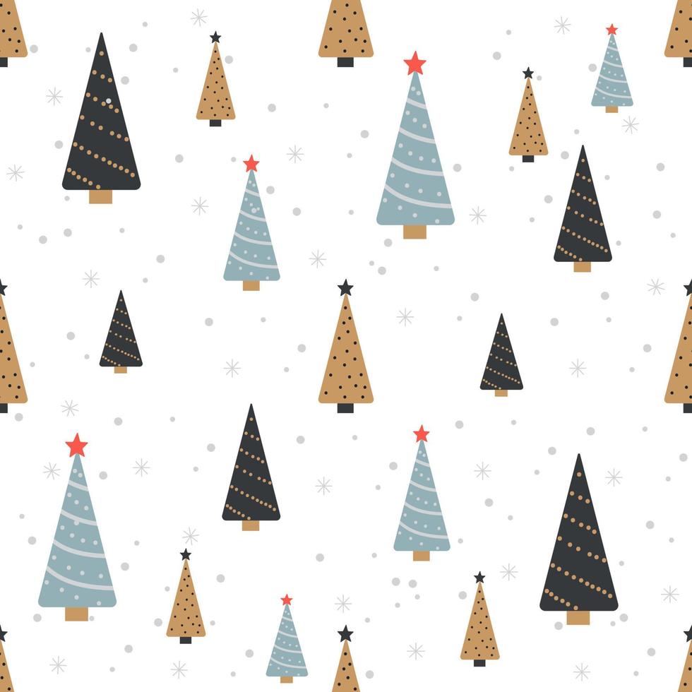 Christmas seamless pattern with spruce trees vector