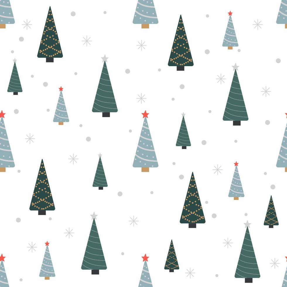 Christmas seamless pattern with spruce trees vector