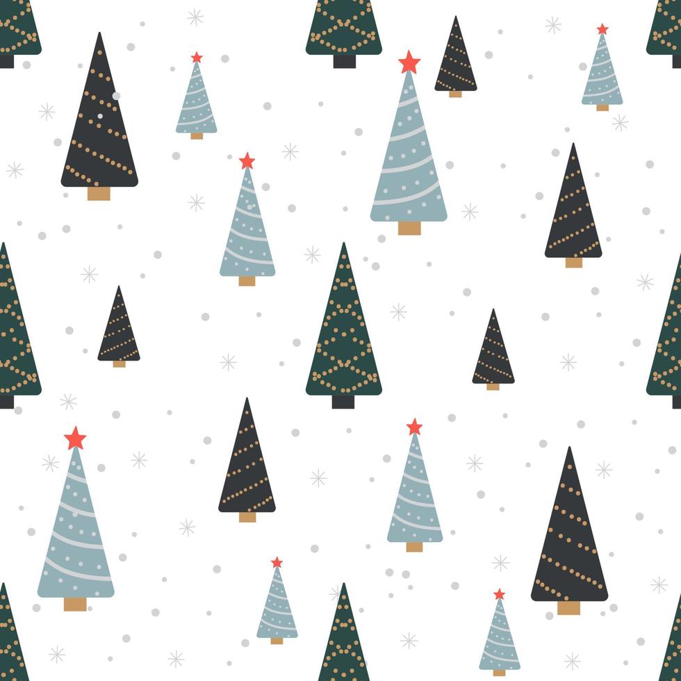 Christmas seamless pattern with spruce trees vector