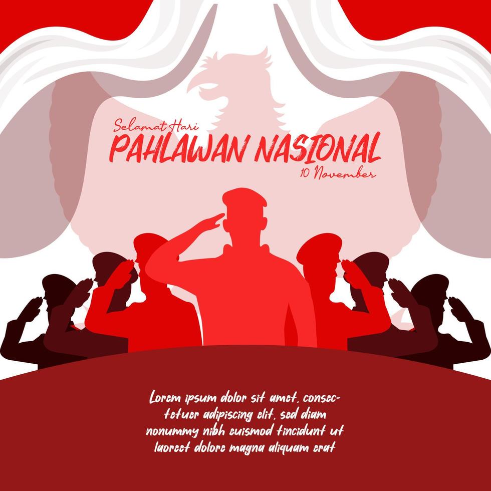 Indonesian Veterans Day 10 November Hari Pahlawan vector