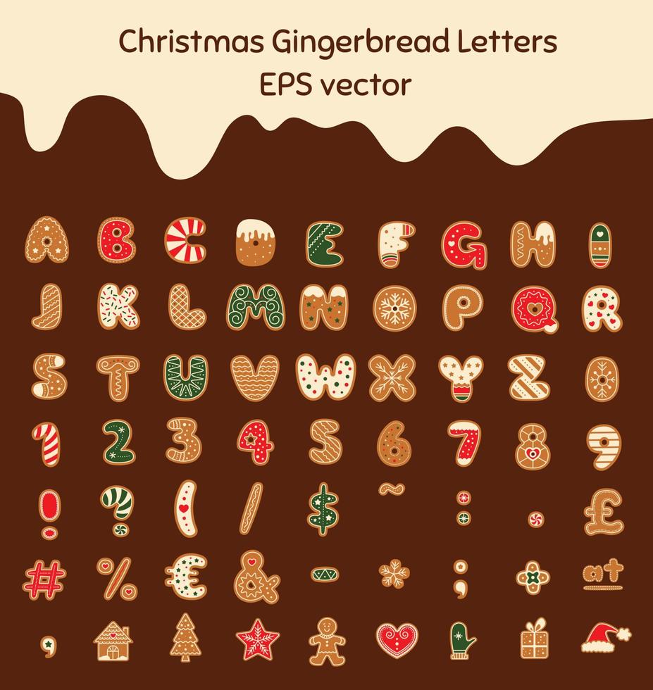 Christmas Gingerbread Vector EPS typeface.
