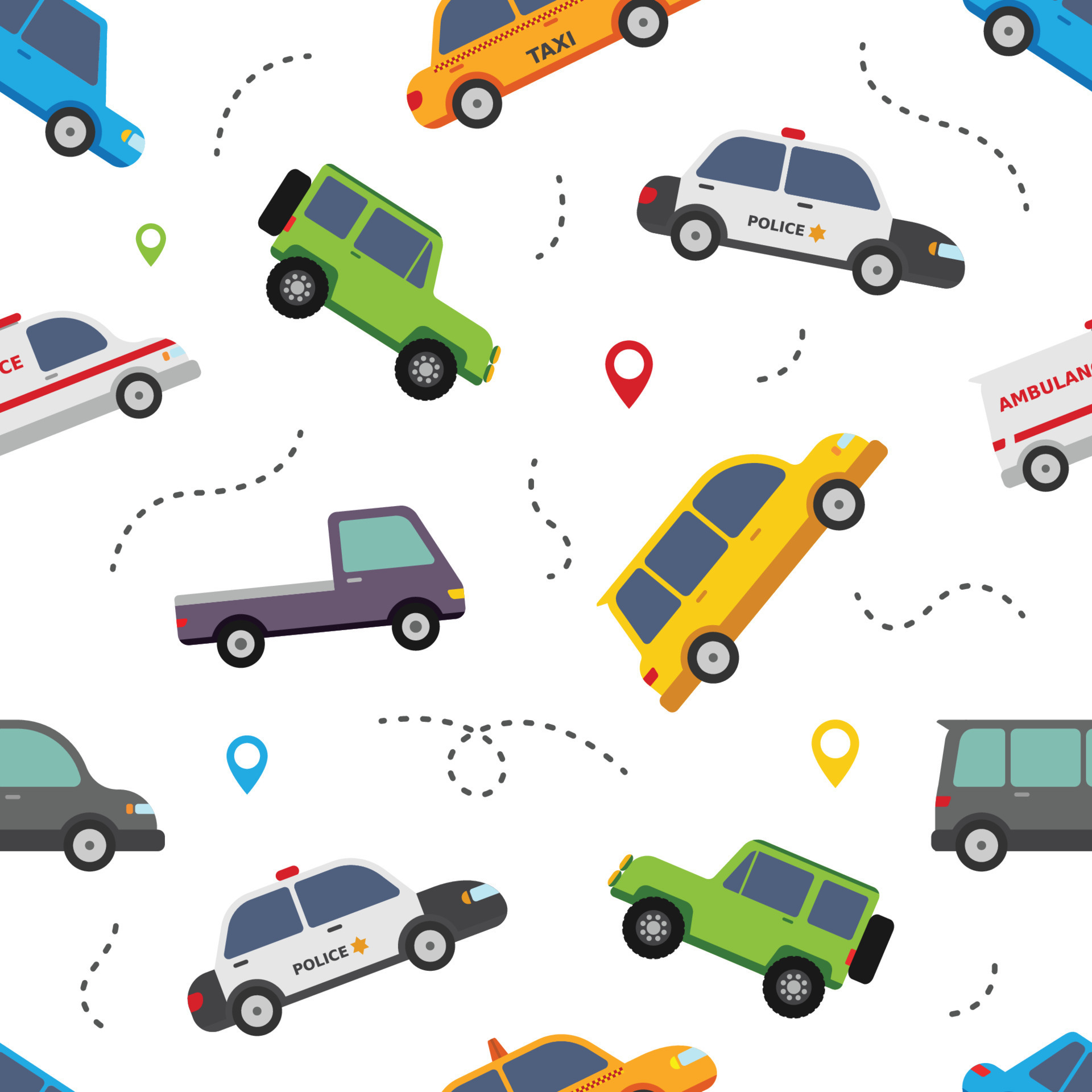 Cute car seamless pattern wallpaper background 13751725 Vector Art at