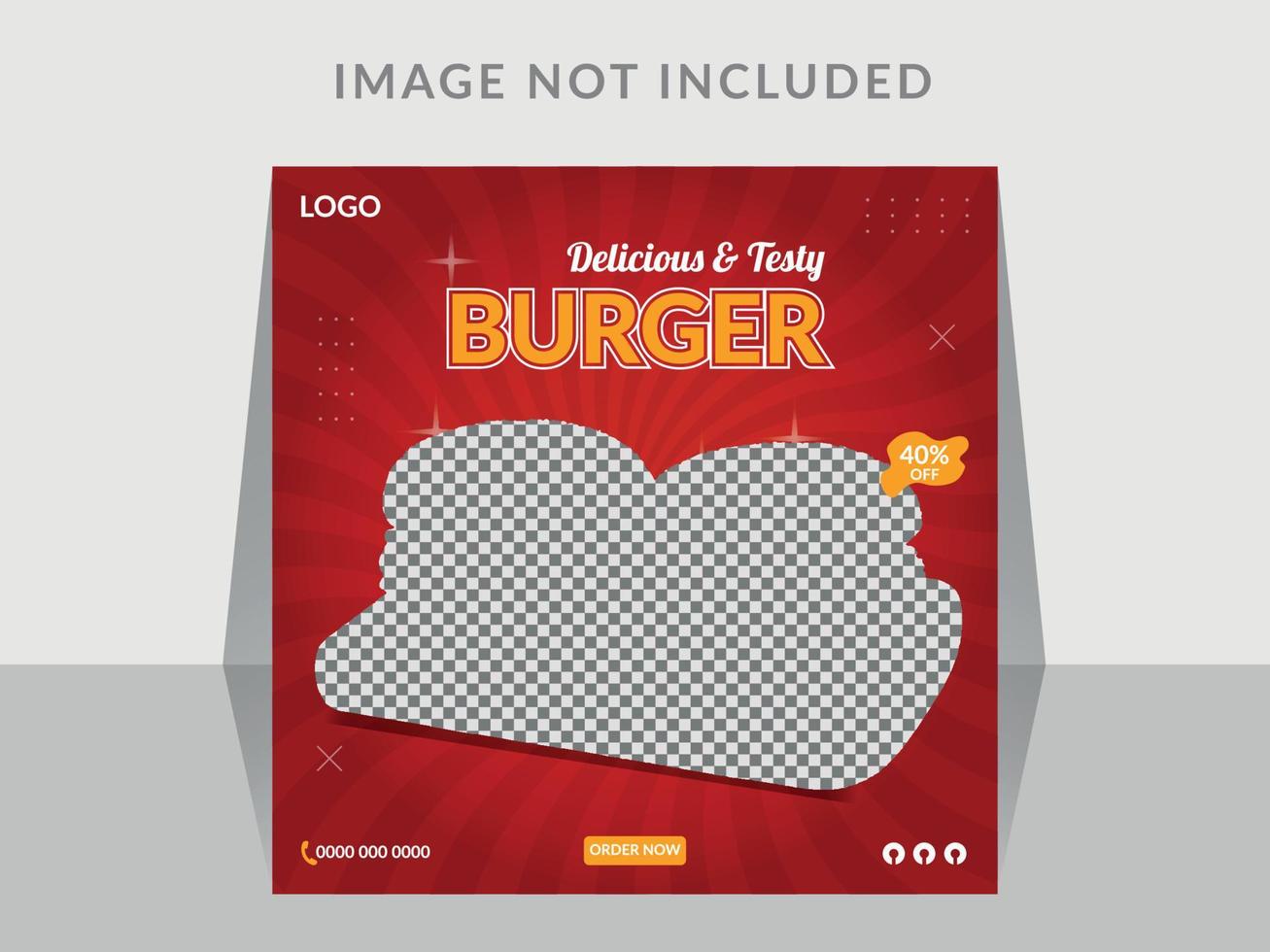 Burger Social Media Poster Design Template vector