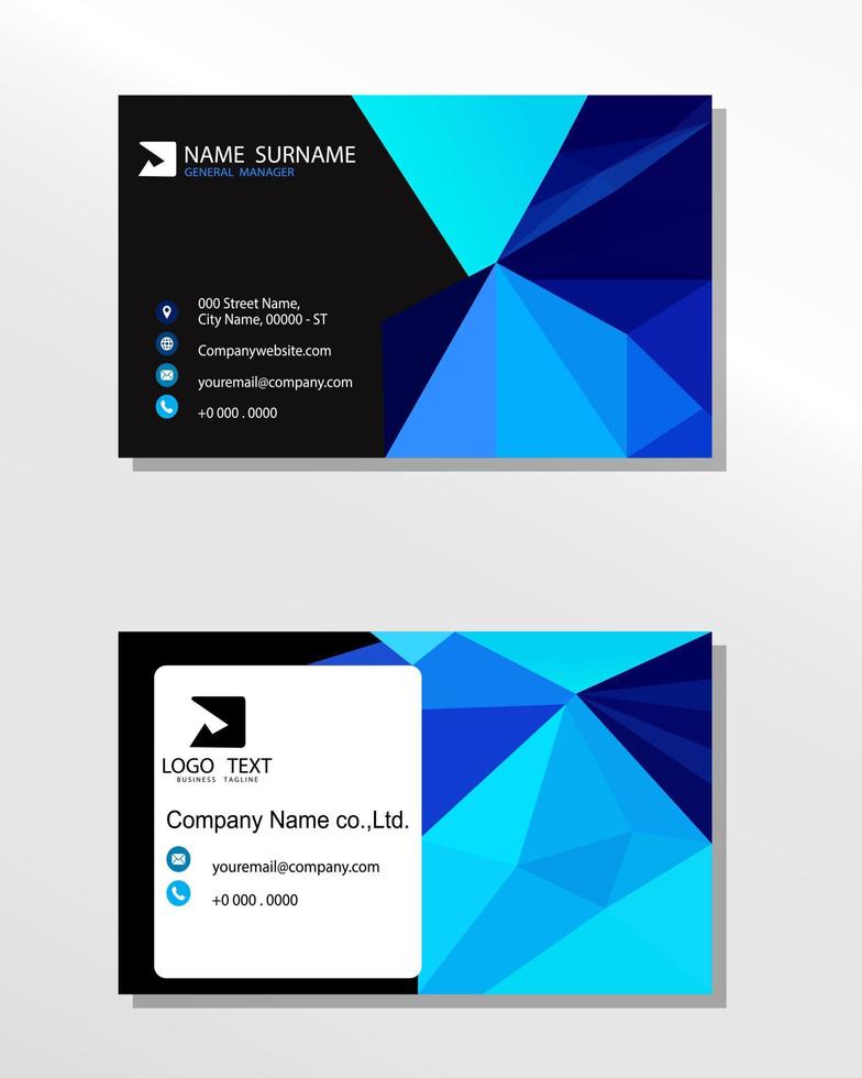 Creative and clean double sided business card template. vector illustration stationery design