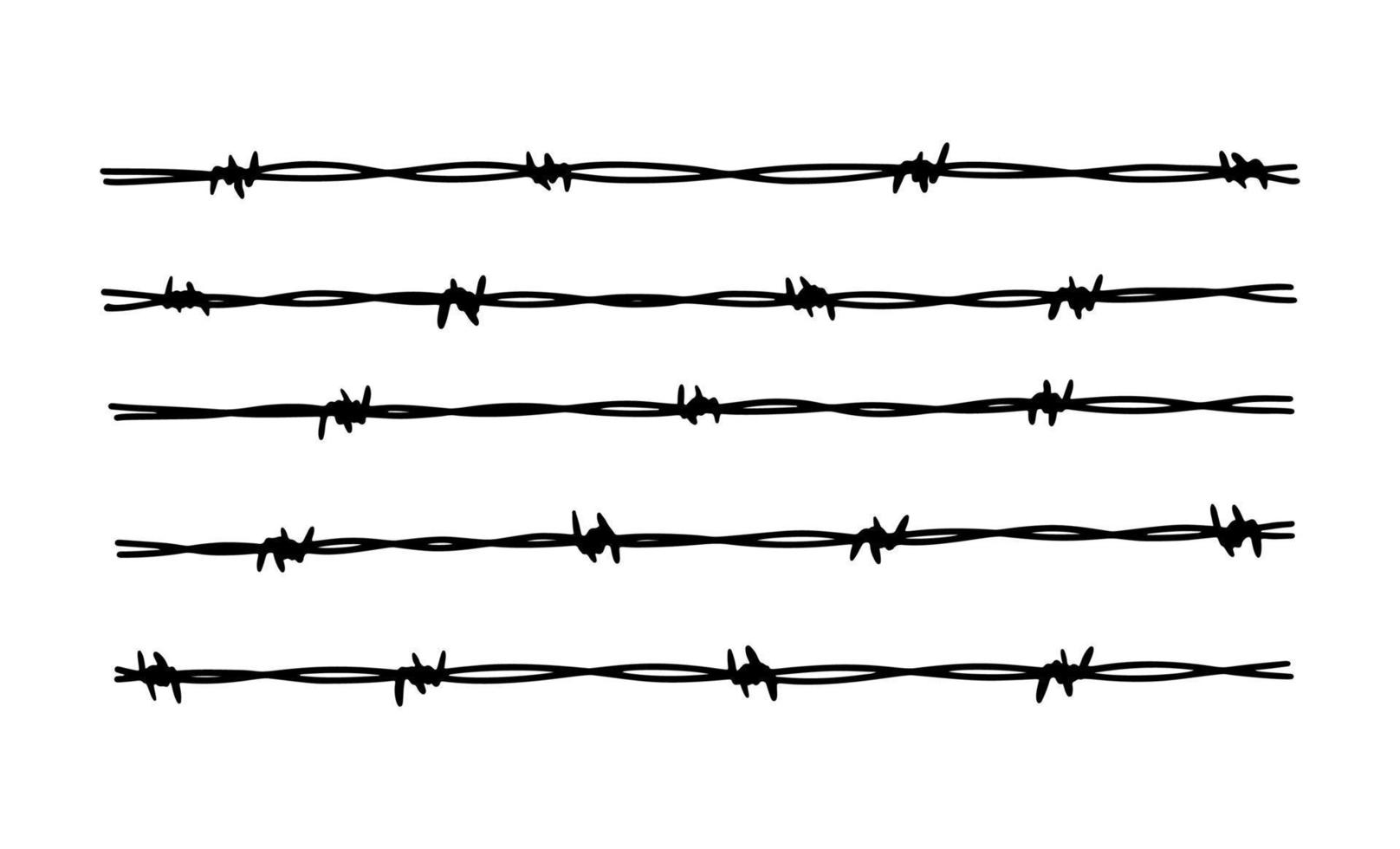 Barbwire fence background. Hand drawn vector illustration in sketch style. Design element for military, security, prison, slavery concepts