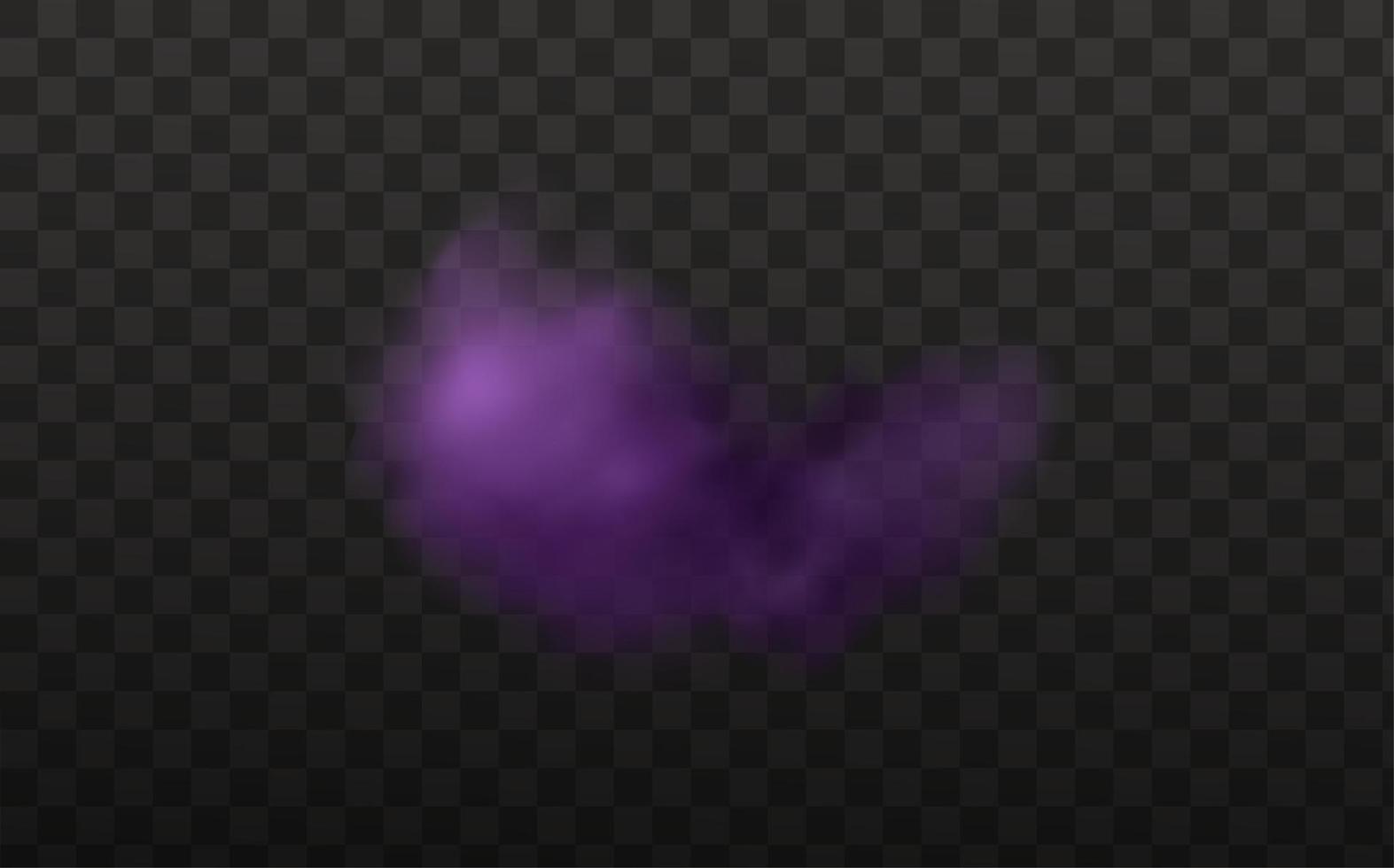 Realistic scary mystical  clouds fog in night Halloween. Purple  flows poisonous gas, dust and smoke effect.Vector set. vector