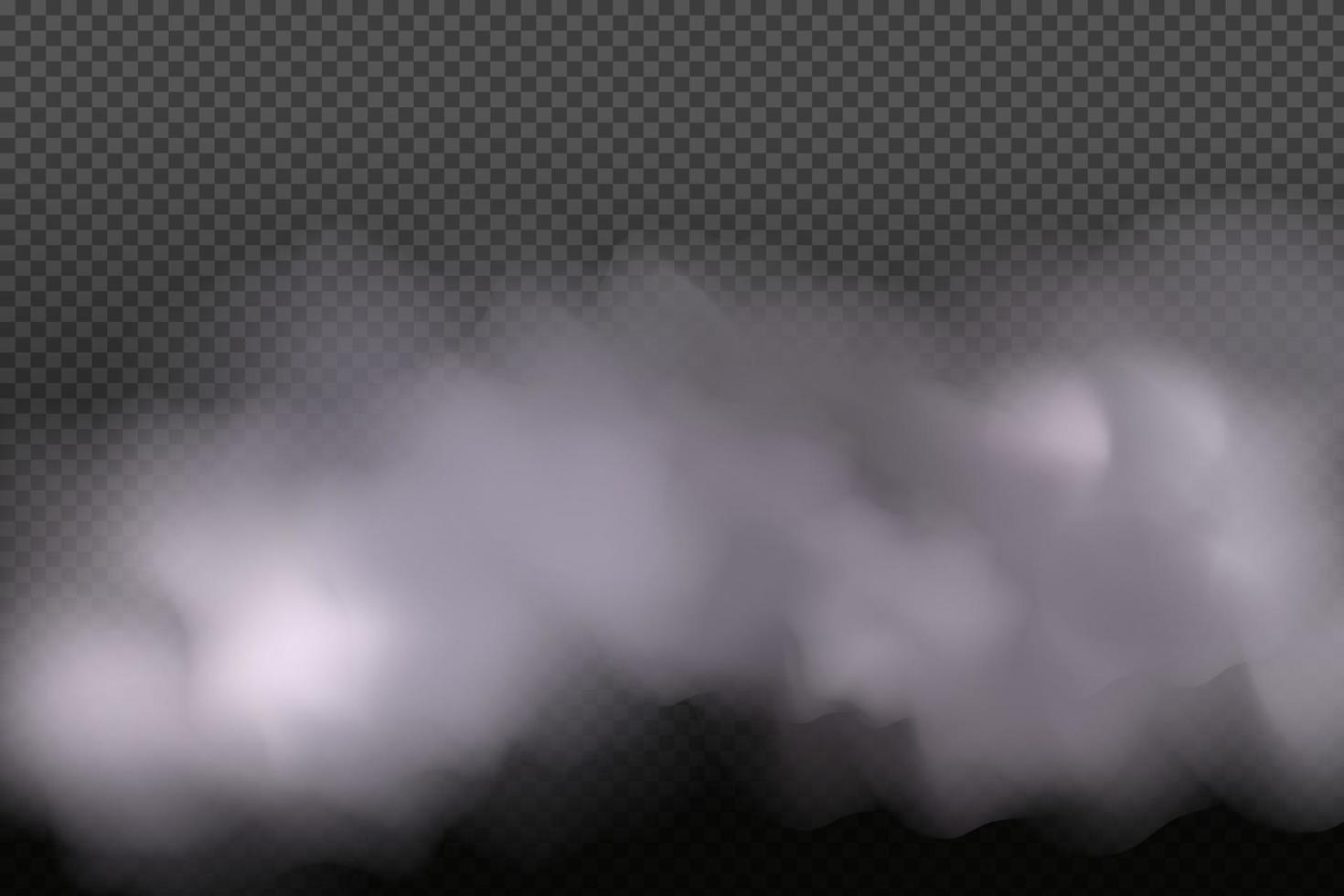 Smoke rings.White vector cloudiness ,fog or smoke on dark checkered background.Cloudy sky or smog over the city.Vector illustration.