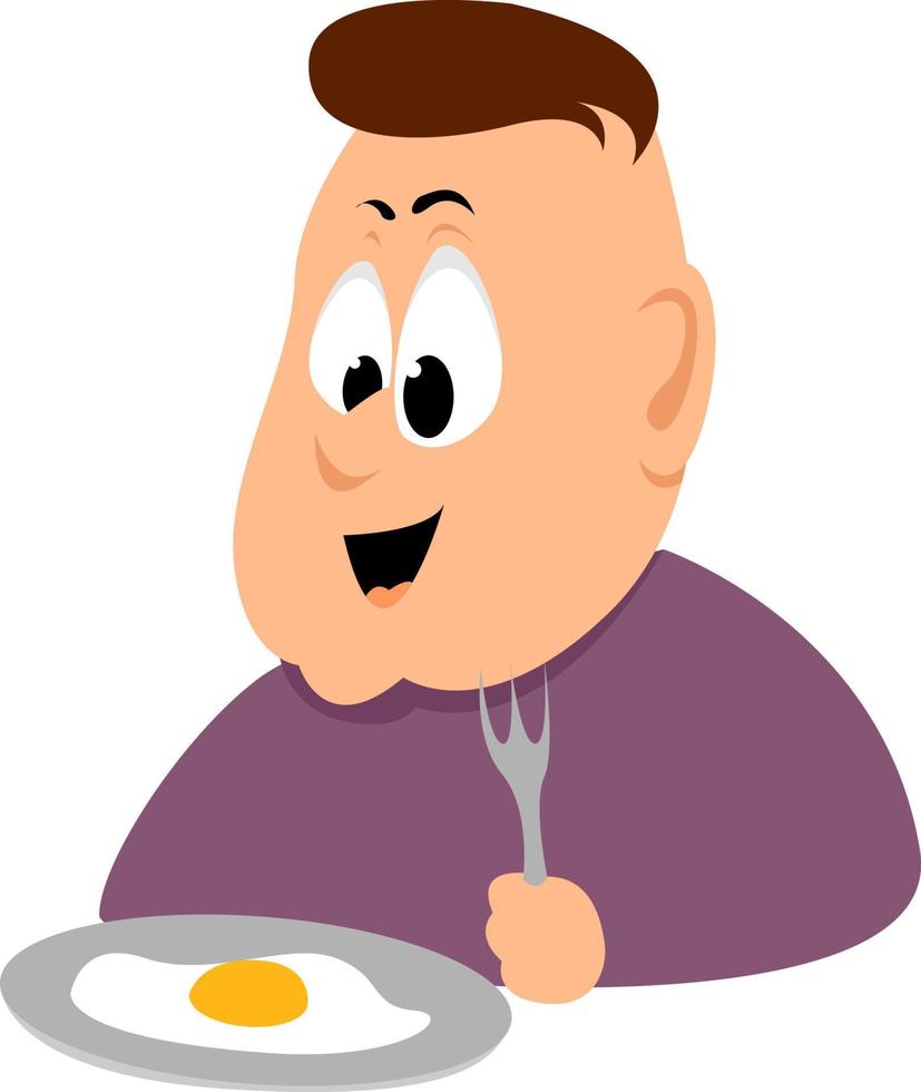 Breakfast, illustration, vector on white background.