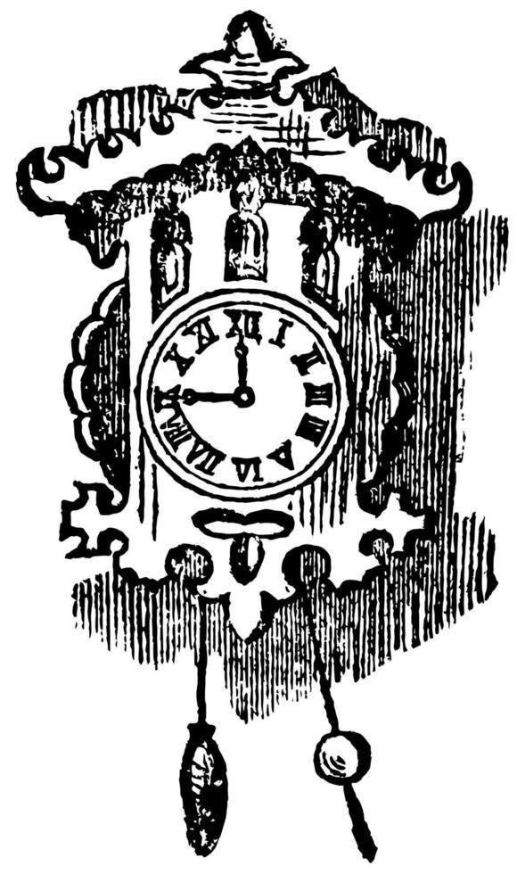 Hickory Dickory Dock, vintage illustration vector