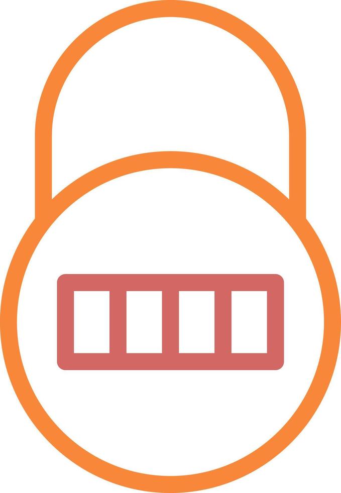 Round lock with numbers, illustration, vector on a white background.