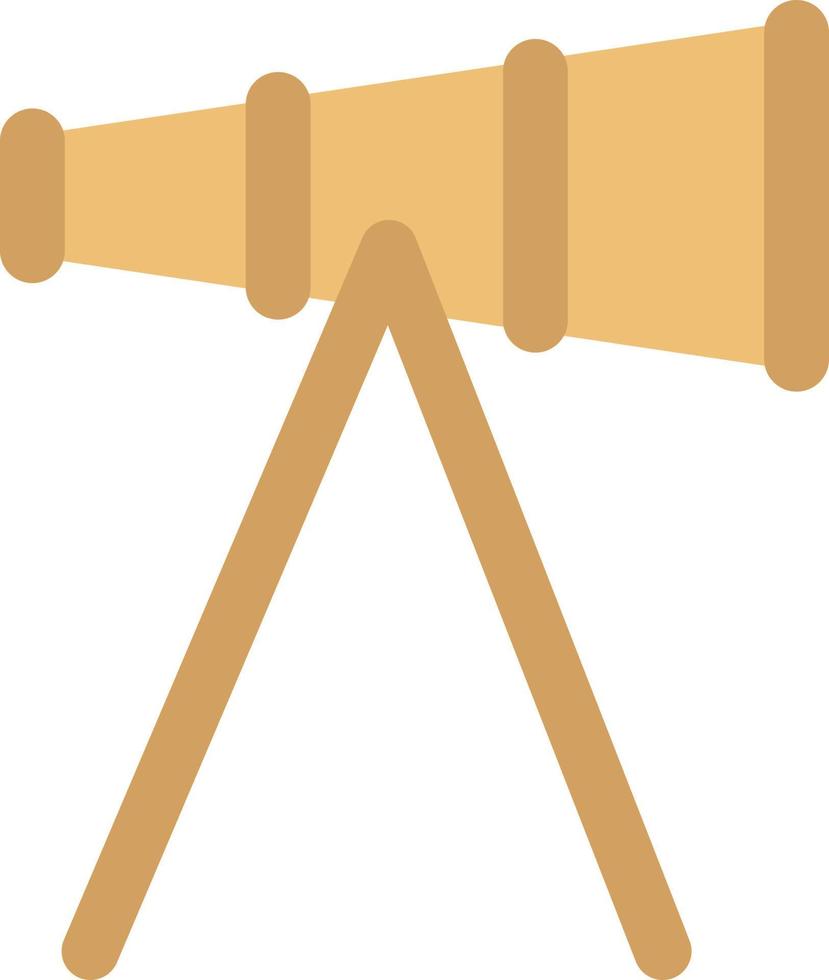 Golden telescope, illustration, on a white background. vector