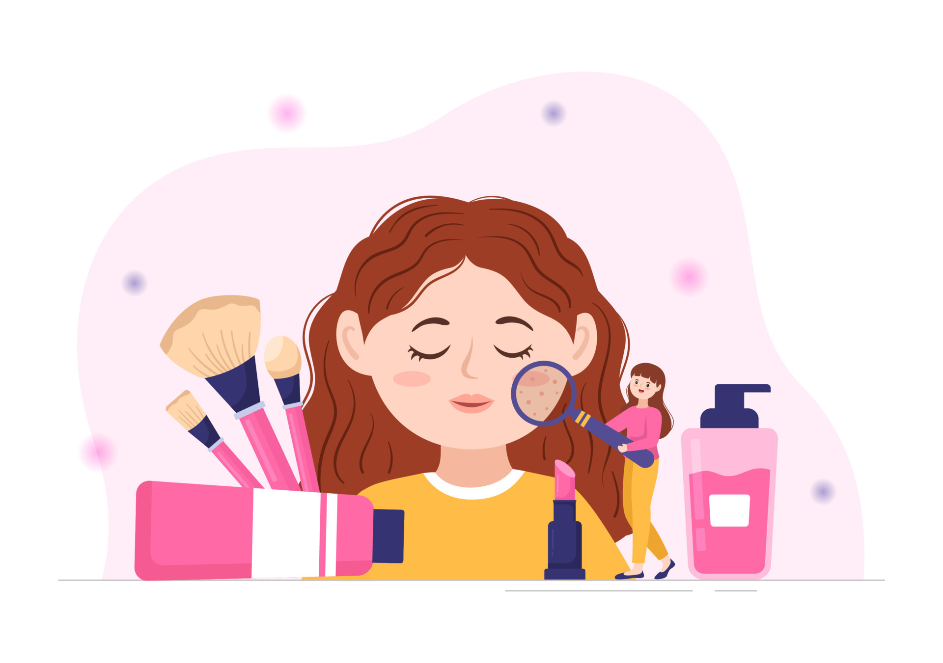 Beauty and Make up School with Cosmetic Products to Study and Beautiful  Girls Applying Makeup in Flat Cartoon Hand Drawn Templates Illustration  13752108 Vector Art at Vecteezy