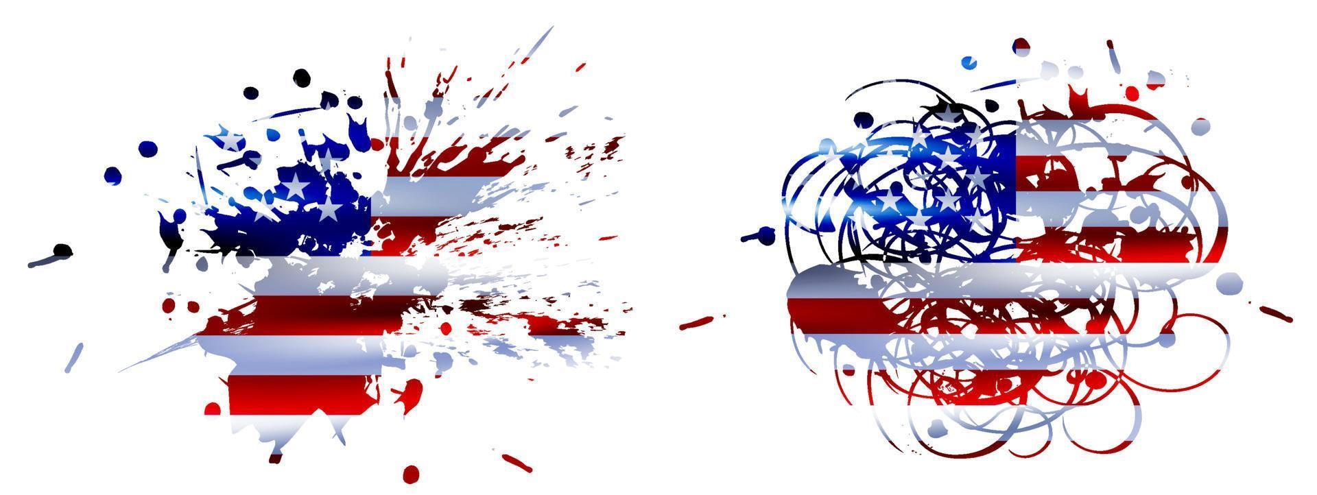 Grunge flag of united states of America, USA flag brush,  brush background vector
