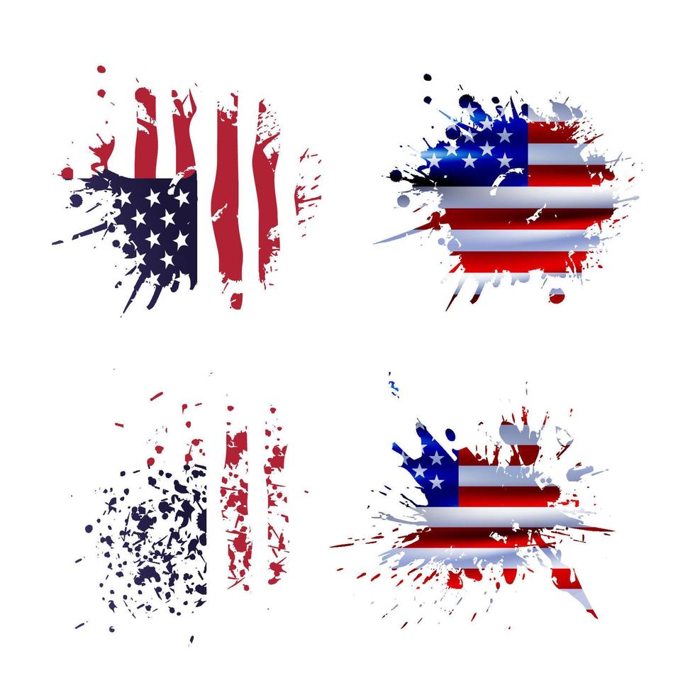 Grunge flag of united states of America, USA flag brush,  brush background vector