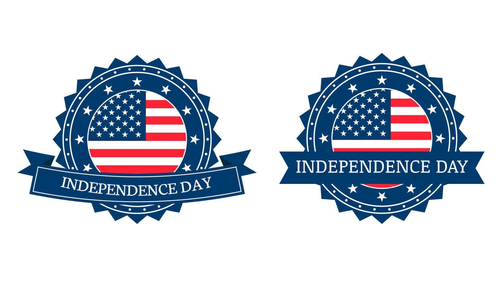 USA Badges Set, 4th of July the American Independence Day Badges Set. vector