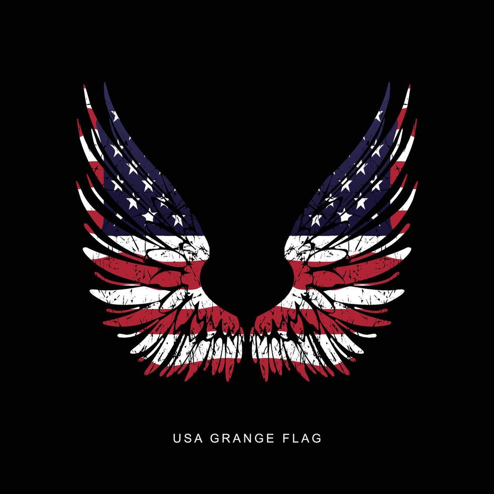 American eagle wings colored in USA flag vector