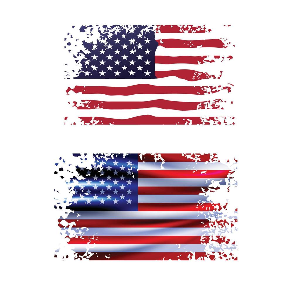 Grunge flag of united states of America, USA flag brush,  brush background vector